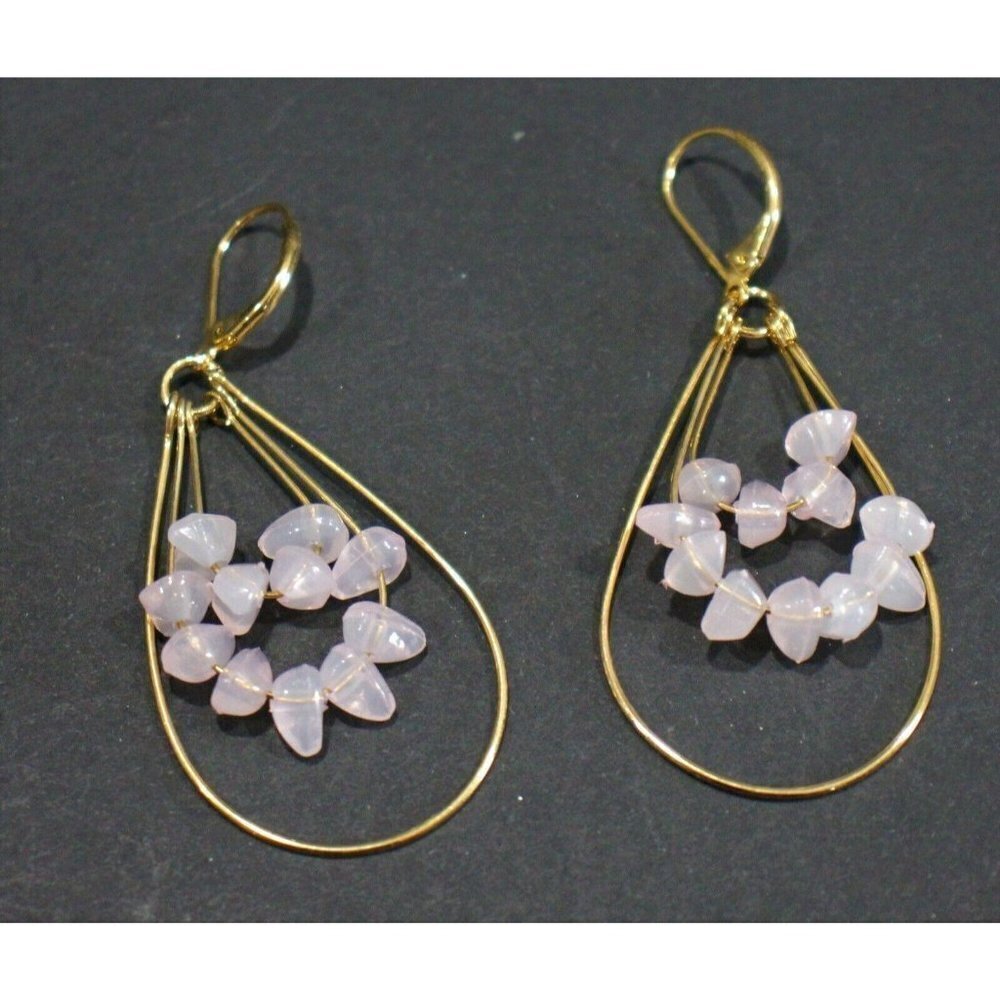 Avon Teardrop Hoop and Chip Earrings Pink‎ 2007